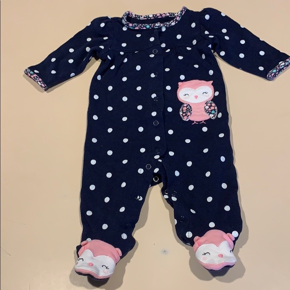 Little Me Infants Bundle of 4 onesies with feet size 6 months - Picture 5 of 8